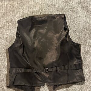 Goodfellow & Co Brown Herringbone Vest with Black Satin Lining